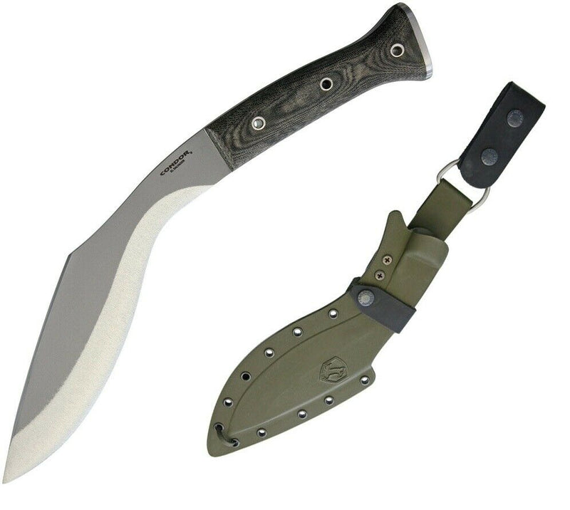 Condor K-Tact Kukri Fixed Knife 9.5" 1075HC Steel Blade Green Canvas Micarta Handle TK181210 -Condor - Survivor Hand Precision Knives & Outdoor Gear Store