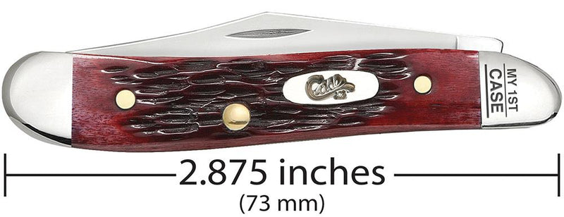 Case XX Cutlery My First Peanut Old Pocket Knife Stainless Blades Red Bone Handle 03693 -Case Cutlery - Survivor Hand Precision Knives & Outdoor Gear Store