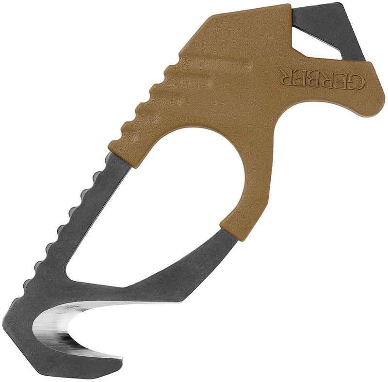 Gerber Strap Cutter Coyote Brown Fixed Knife 420HC Steel Blade Tan Rubber Handle 0132 -Gerber - Survivor Hand Precision Knives & Outdoor Gear Store