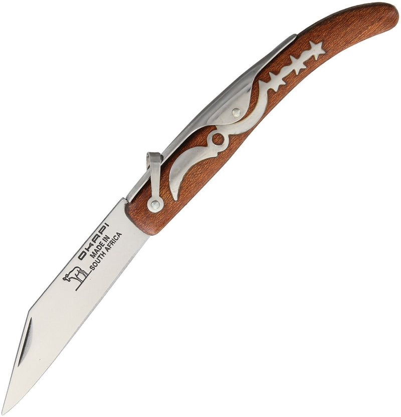 Okapi Big Sable Folding Knife 3.75" Carbon Steel Blade Resin Impregnated Wood Handle 19070 -Okapi - Survivor Hand Precision Knives & Outdoor Gear Store