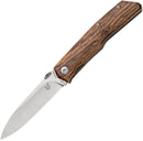 Fox Terzuola Folding Knife 3.5" Satin Finish N690 Steel Blade Brown Wood Handle 525B -Fox - Survivor Hand Precision Knives & Outdoor Gear Store