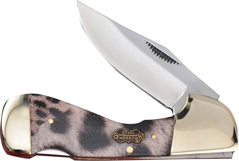 Frost Cutlery Choctaw Folding Knife Stainless Blade Leopard Pattern Resin Handle FSW105LS -Frost Cutlery - Survivor Hand Precision Knives & Outdoor Gear Store