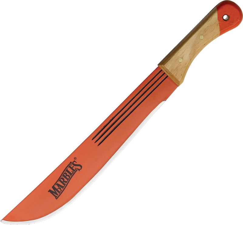 Marbles Scout Machete 14" Orange Carbon Steel Blade Brown Natural Wooden Handles MR12714 -Marbles - Survivor Hand Precision Knives & Outdoor Gear Store