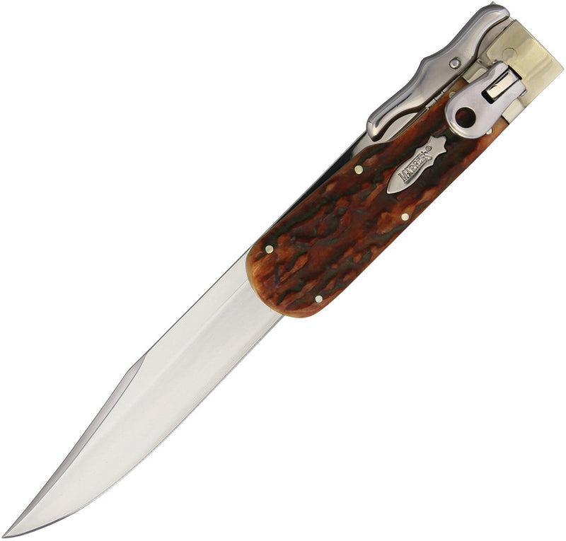 Marbles Bowie Folding Knife 4" Satin Stainless Blade Brown Jigged Bone Handle MR101 -Marbles - Survivor Hand Precision Knives & Outdoor Gear Store