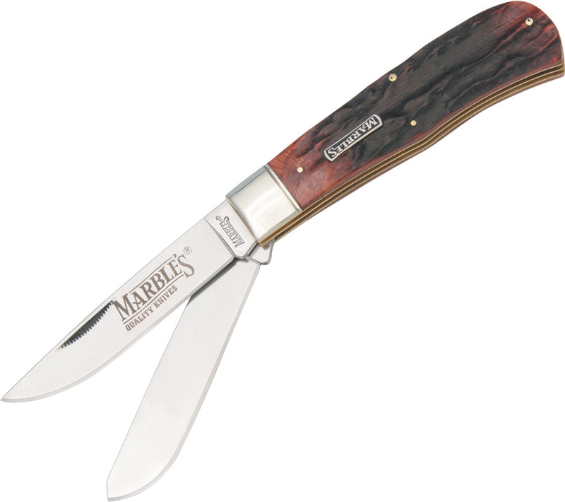 Marbles Jumbo Trapper Pocket Knife Stainless Clip/Spey Blade Stag Bone Handle MR117 -Marbles - Survivor Hand Precision Knives & Outdoor Gear Store