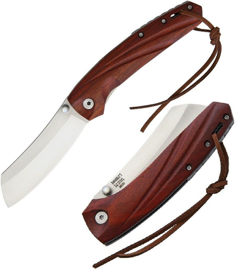 Marbles Linerlock Folding Knife 3.25" Stainless Steel Blade Wood Handle Lanyard MR563 -Marbles - Survivor Hand Precision Knives & Outdoor Gear Store