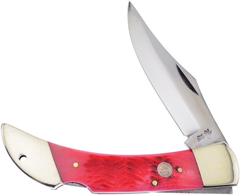 Frost Cutlery Lockback Folding Knife 3.75" Stainless Steel Blade Red Pick Bone Handle 14127RPB -Frost Cutlery - Survivor Hand Precision Knives & Outdoor Gear Store