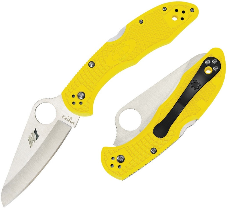 Spyderco Salt 2 Folding Knife 3.0" H-1 Steel Sheepfoot Blade Yellow FRN Handle 88PYL2 -Spyderco - Survivor Hand Precision Knives & Outdoor Gear Store