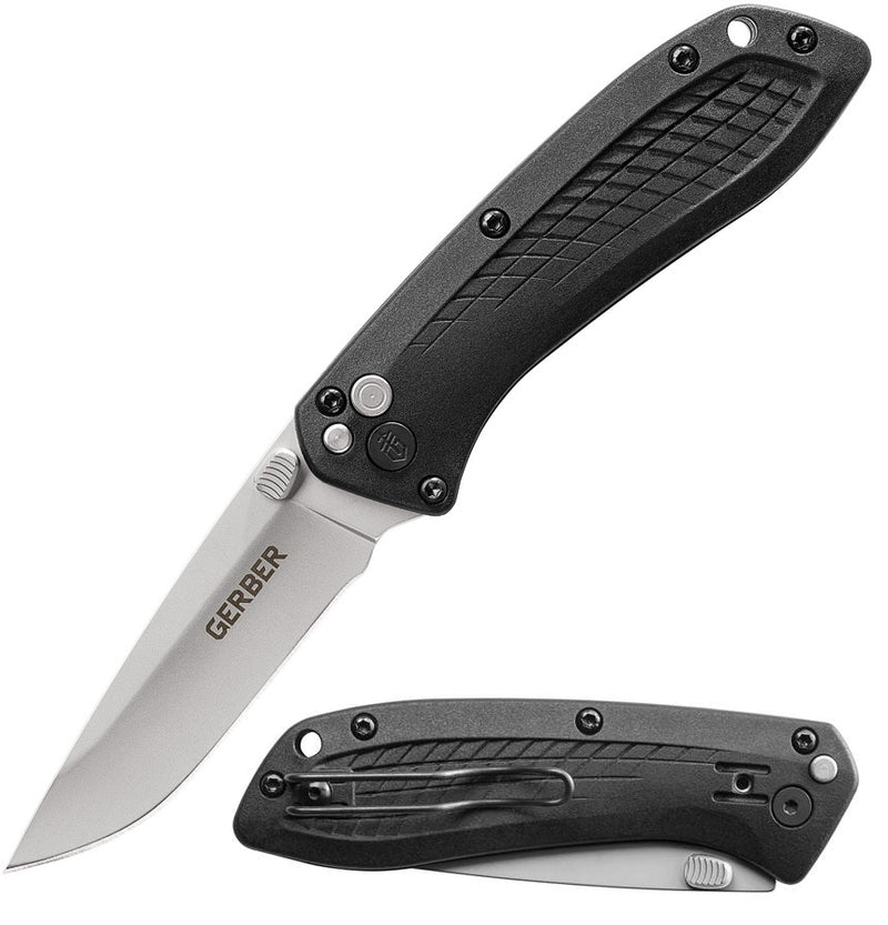 Gerber Plunge Lock Folding Knife 3" Stainless Steel Blade Black GRN Handle 30001206 -Gerber - Survivor Hand Precision Knives & Outdoor Gear Store