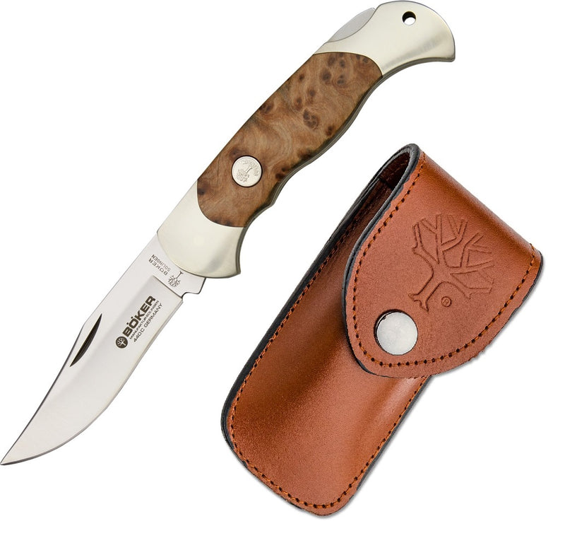 Boker Lockback Hunter Folding Knife 3.125" 440C Steel Blade Thuya Wood Handle 112002TH -Boker - Survivor Hand Precision Knives & Outdoor Gear Store