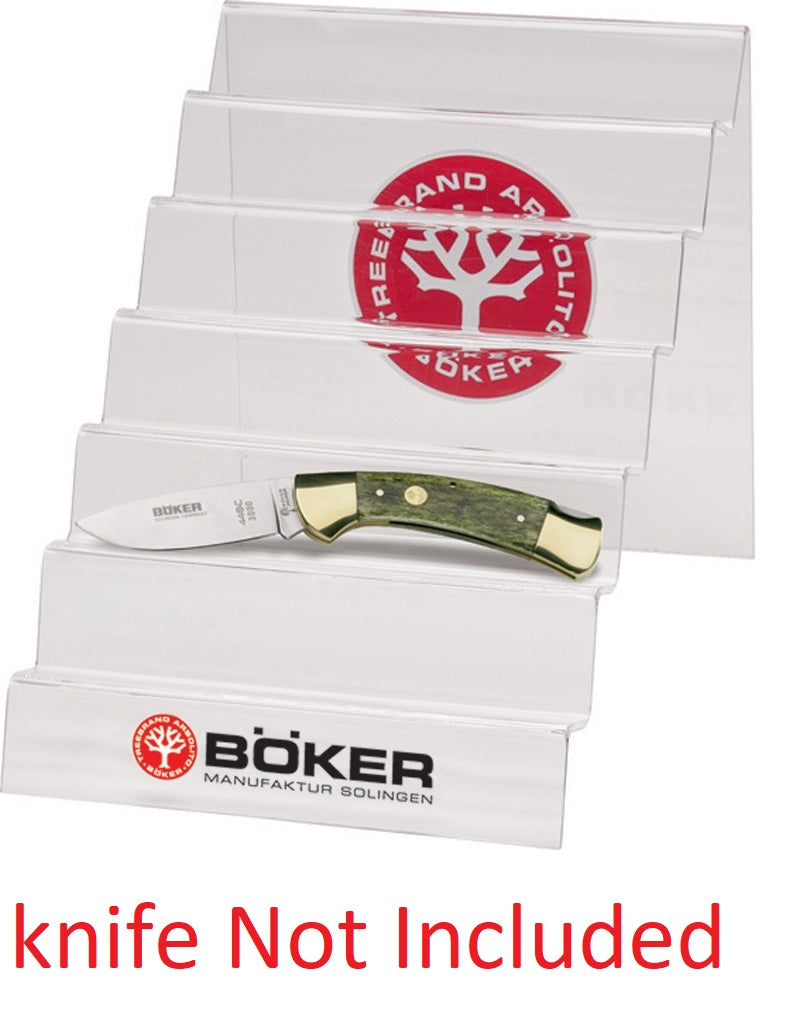 Boker Knife Display Stand Clear Acrylic Construction With Six Shelves And Boker Logo 099949 -Boker - Survivor Hand Precision Knives & Outdoor Gear Store