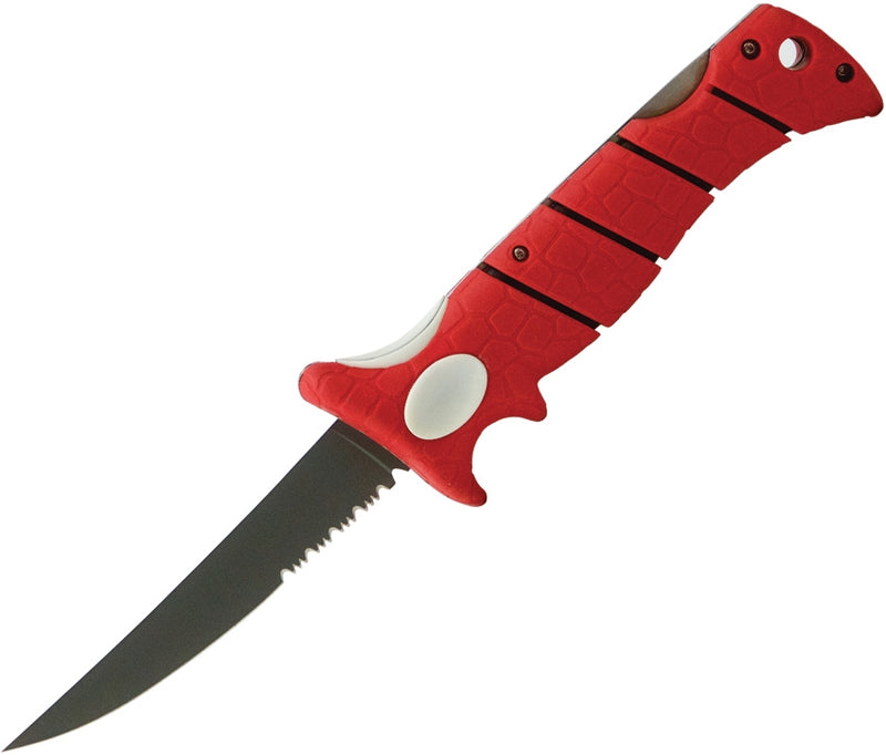 Bubba Blade Lucky Lew Folding Knife 5" High Carbon Steel Blade Red TPR Handle 15FK -Bubba Blade - Survivor Hand Precision Knives & Outdoor Gear Store