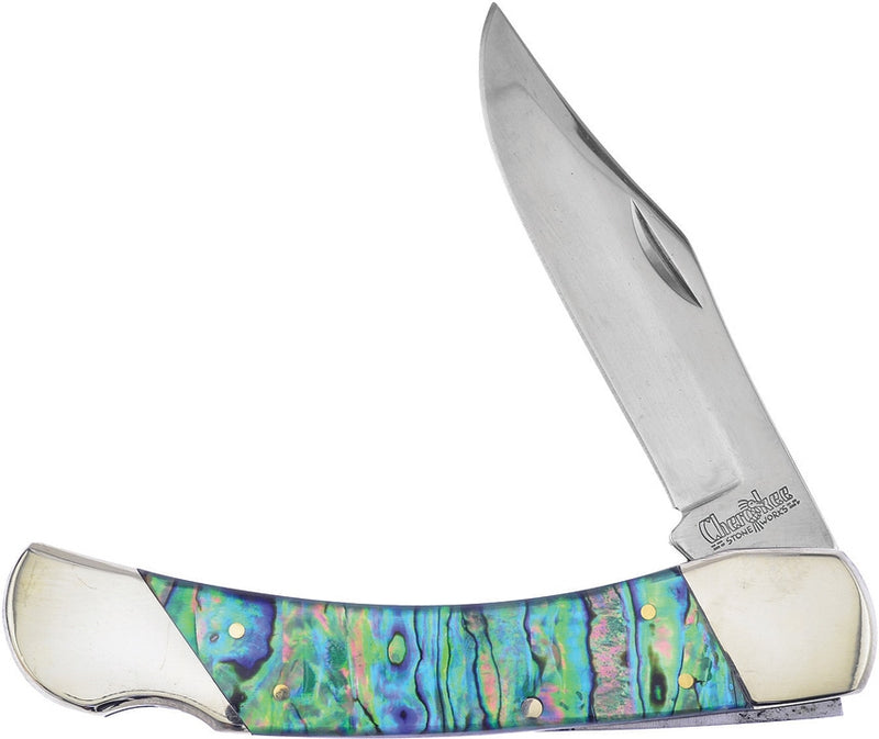 Frost Cutlery Bear Claw Folding Knife 3.75" Stainless Steel Blade Abalone Handle SW549AB -Frost Cutlery - Survivor Hand Precision Knives & Outdoor Gear Store