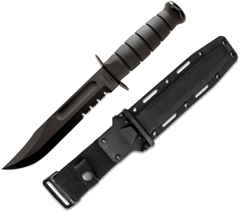 KA-BAR USA Fighting Fixed Knife 7" 1095 Steel Blade Black Rubber G / Carbon Handle 1214 -Ka-Bar - Survivor Hand Precision Knives & Outdoor Gear Store