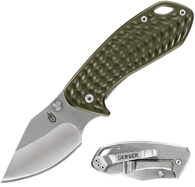 Gerber Kettlebell Framelock Folding Knife 2.55" 7Cr17MoV Steel Blade Green Aluminum Handle 1521 -Gerber - Survivor Hand Precision Knives & Outdoor Gear Store