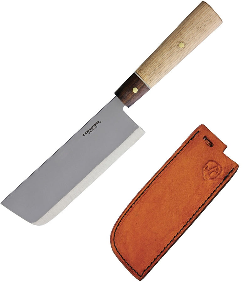 Condor Kondoru Nakkiri Kitchen Knife 6.5" 1095HC Steel Blade Hickory/Walnut Wood Handle TK500170 -Condor - Survivor Hand Precision Knives & Outdoor Gear Store