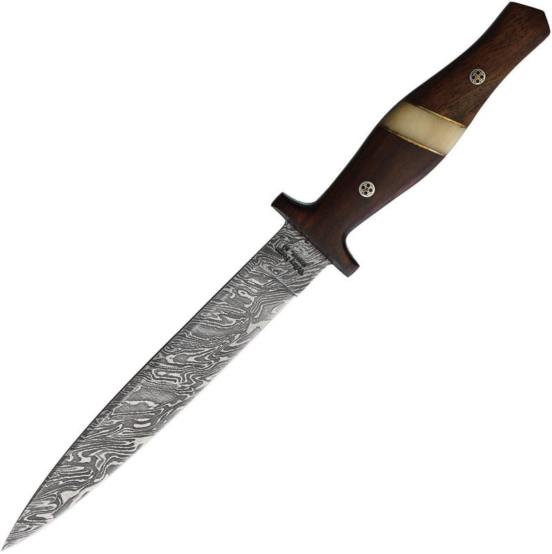 Frost Cutlery Fixed Knife 7" Damascus Steel Blade Rosewood/White Bone Inlay Handle FD33RWSB -Frost Cutlery - Survivor Hand Precision Knives & Outdoor Gear Store