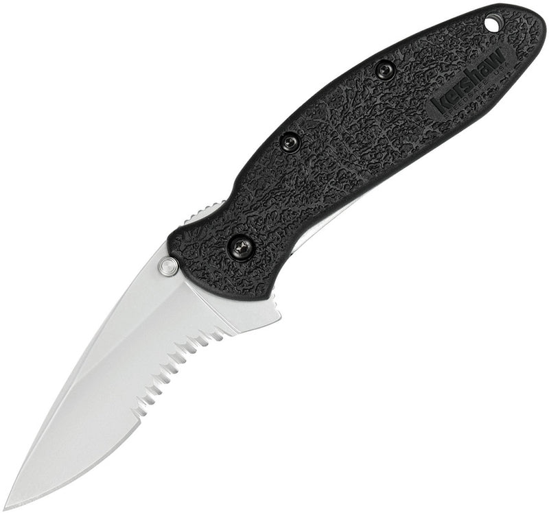 Kershaw Scallion Folding Knife 2.5" Partially Serrated 420HC Steel Blade GRN Handle 1620ST -Kershaw - Survivor Hand Precision Knives & Outdoor Gear Store