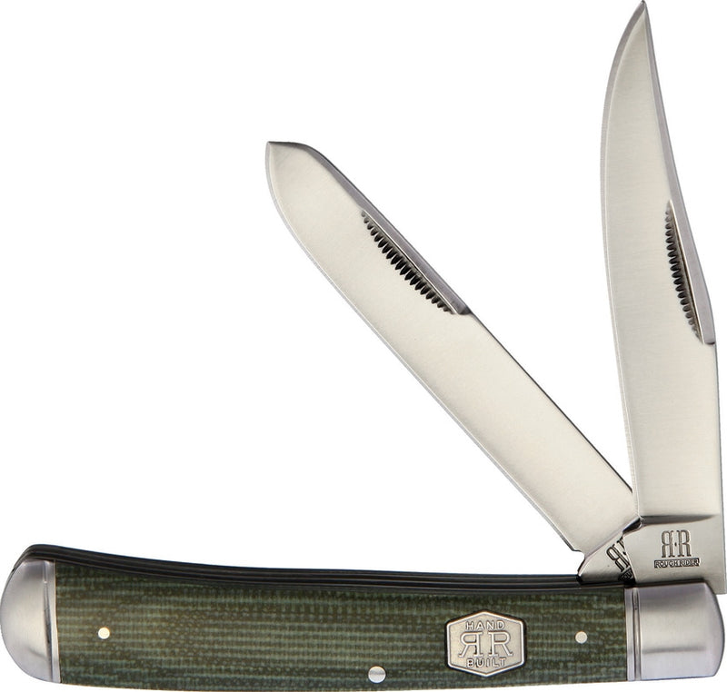 Rough Ryder Trapper Pocket Knife Stainless Steel Blades Green Canvas Micarta Handle 1990 -Rough Ryder - Survivor Hand Precision Knives & Outdoor Gear Store