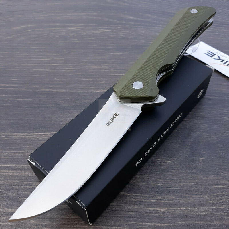 RUIKE Hussar P121 Linerlock Folding Knife 3.75" 14C28N Stainless Steel Blade Green G10 Handle P121G -RUIKE - Survivor Hand Precision Knives & Outdoor Gear Store