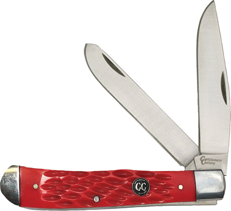 Cattleman's Signature Pocket Knife 3Cr13 Steel Blades Red Jigged Delrin Handle 0002JRD -Cattleman's - Survivor Hand Precision Knives & Outdoor Gear Store