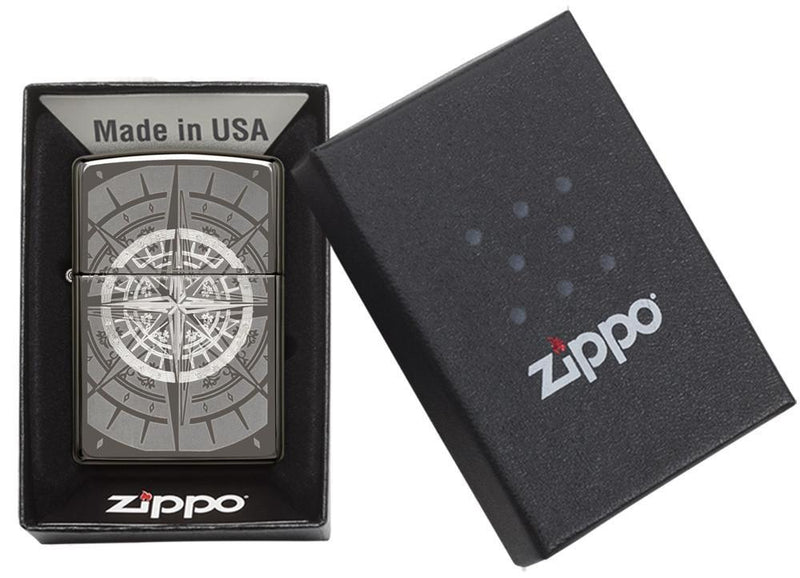 Zippo Lighter Compass Windproof Refillable Dimensions 1.44" x 2.25" Metal 11761 -Zippo - Survivor Hand Precision Knives & Outdoor Gear Store