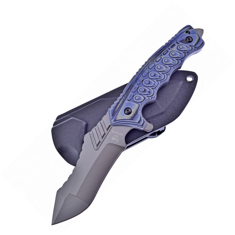 Hen & Rooster Fixed Knife 4.25" Stainless Steel Blade Black And Blue G10 Handle 007BL -Hen & Rooster - Survivor Hand Precision Knives & Outdoor Gear Store