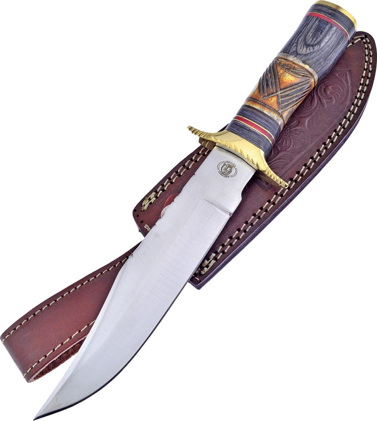 Frost Cutlery Landing Eagle Bowie Fixed Knife 7" Stainless Blade Bone/Pakkawood Handle W05BRBW -Frost Cutlery - Survivor Hand Precision Knives & Outdoor Gear Store