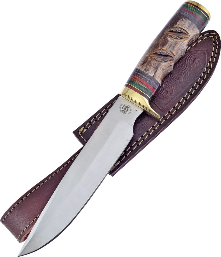 Frost Cutlery Silent Bear Bowie Fixed Knife 7" Stainless Blade Bone/Pakkawood Handle W08BRB -Frost Cutlery - Survivor Hand Precision Knives & Outdoor Gear Store