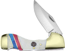 Frost Cutlery Choctaw Liberty Bell Folding Knife 2.5" Stainless Steel Blade Red/White/Blue Smooth Bone Handle W105LB -Frost Cutlery - Survivor Hand Precision Knives & Outdoor Gear Store