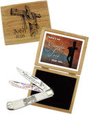 Frost Cutlery John 3:16 Trapper Pocket Knife Stainless Steel Blades Natural Smooth Bone Handle ET812J316 -Frost Cutlery - Survivor Hand Precision Knives & Outdoor Gear Store