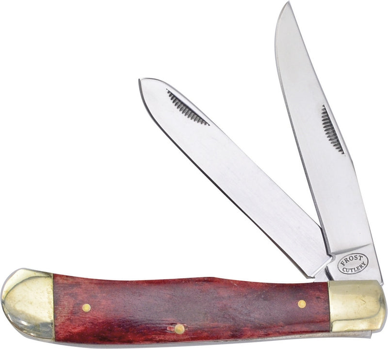 Frost Cutlery Trapper Pocket Knife Stainless Steel Blades Chestnut Smooth Bone Handle 18812CNSB -Frost Cutlery - Survivor Hand Precision Knives & Outdoor Gear Store