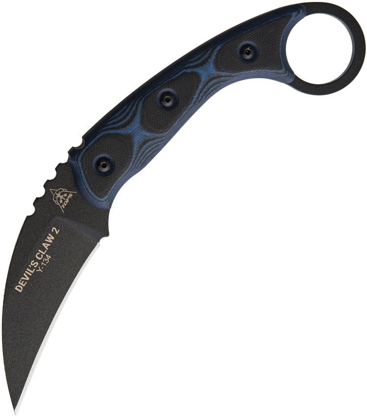 TOPS Devils Claw 2 Fixed Knife 3.13" 1095HC Steel Hawkbill Blade G10 Handle DEVCL02 -TOPS - Survivor Hand Precision Knives & Outdoor Gear Store