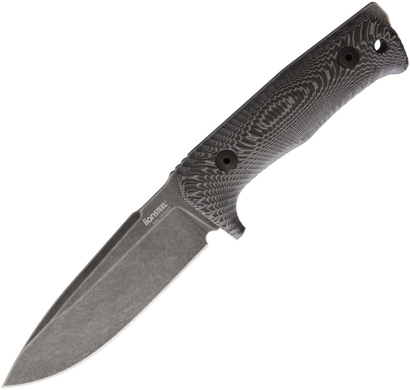 LionSTEEL T5 Fixed Knife 5" Black Finish Niolox Tool Blade Canvas Micarta Handle T5BMI -LionSTEEL - Survivor Hand Precision Knives & Outdoor Gear Store