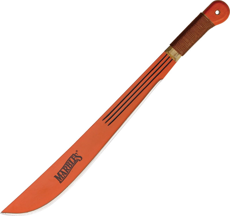 Marbles Fixed Machete 18" Orange Carbon Steel Full Blade Wood/ Wrap Handle 12718W -Marbles - Survivor Hand Precision Knives & Outdoor Gear Store