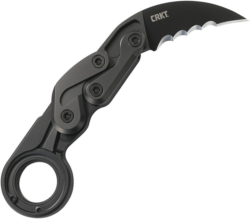 CRKT Provoke Veff Serrations Folding Knife 2.38" D2 Tool Steel Blade Black Aluminum Handle 4040V -CRKT - Survivor Hand Precision Knives & Outdoor Gear Store