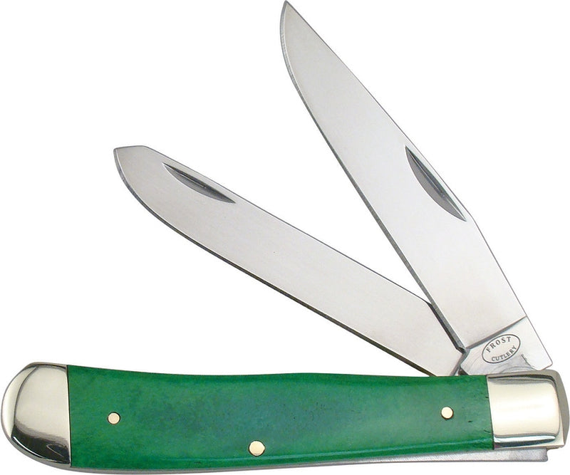 Frost Cutlery Trapper Pocket Knife Stainless Steel Blades Smooth Bone Handle 18812GSB -Frost Cutlery - Survivor Hand Precision Knives & Outdoor Gear Store