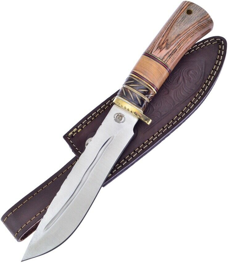 Frost Cutlery Fixed Knife 7" Stainless Steel Blade Olive Wood/Pakkawood/Bone Handle W626OWBPW -Frost Cutlery - Survivor Hand Precision Knives & Outdoor Gear Store