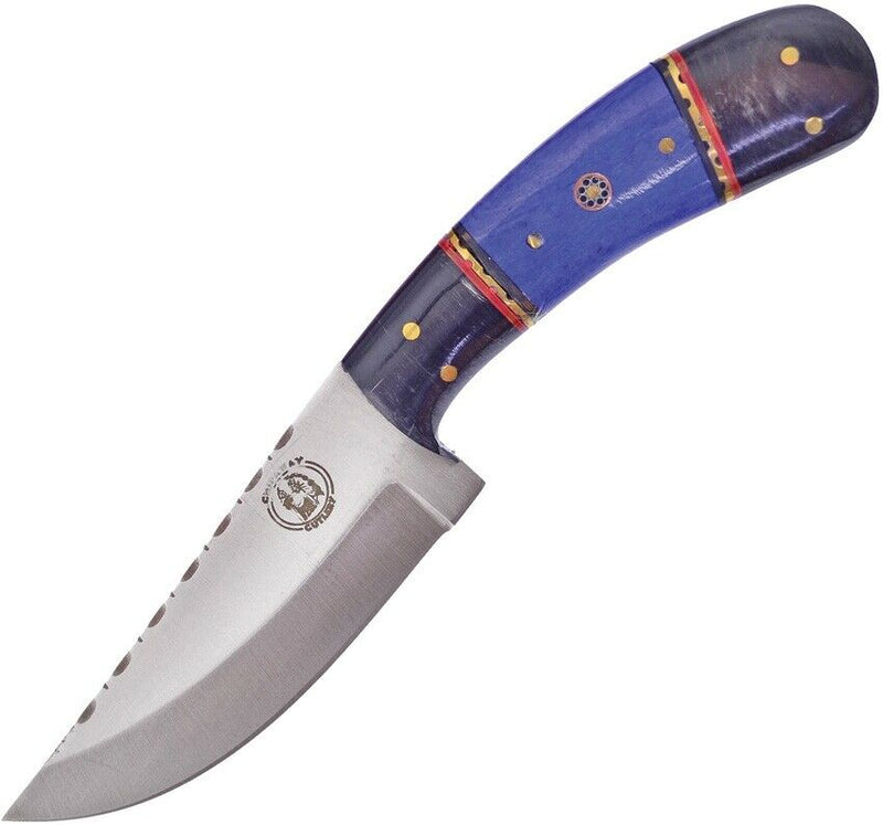 Frost Cutlery Chipaway Hunter Fixed Knife 4" Stainless Steel Blade Buffalo Horn/Blue Bone Handle W676BHBSB -Frost Cutlery - Survivor Hand Precision Knives & Outdoor Gear Store