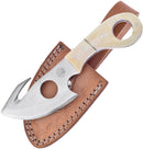 Frost Cutlery Fixed Knife 3.75" Stainless Steel Guthook Blade White Smooth Bone Handle W648WSB -Frost Cutlery - Survivor Hand Precision Knives & Outdoor Gear Store