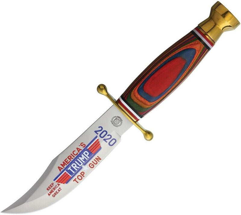 Frost Cutlery Trump 2020 Fixed Knife 7.25" Stainless Steel Blade Frostwood Handle W645TRUMP -Frost Cutlery - Survivor Hand Precision Knives & Outdoor Gear Store