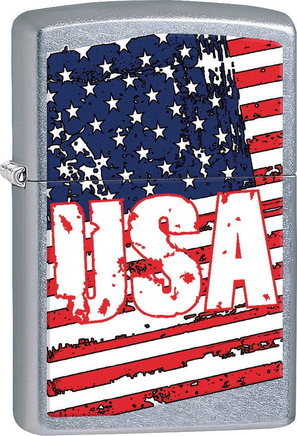 Zippo Lighter USA Flag Lighter Windproof Refillable Dimensions 1.44" x 2.25" Metal 15230 -Zippo - Survivor Hand Precision Knives & Outdoor Gear Store