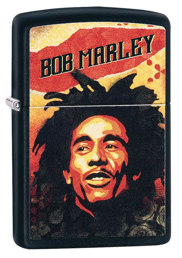 Zippo Bob Marley Lighter Black Matte All Metal Construction Dimensions: 1.44" x 2.25" 14352 -Zippo - Survivor Hand Precision Knives & Outdoor Gear Store