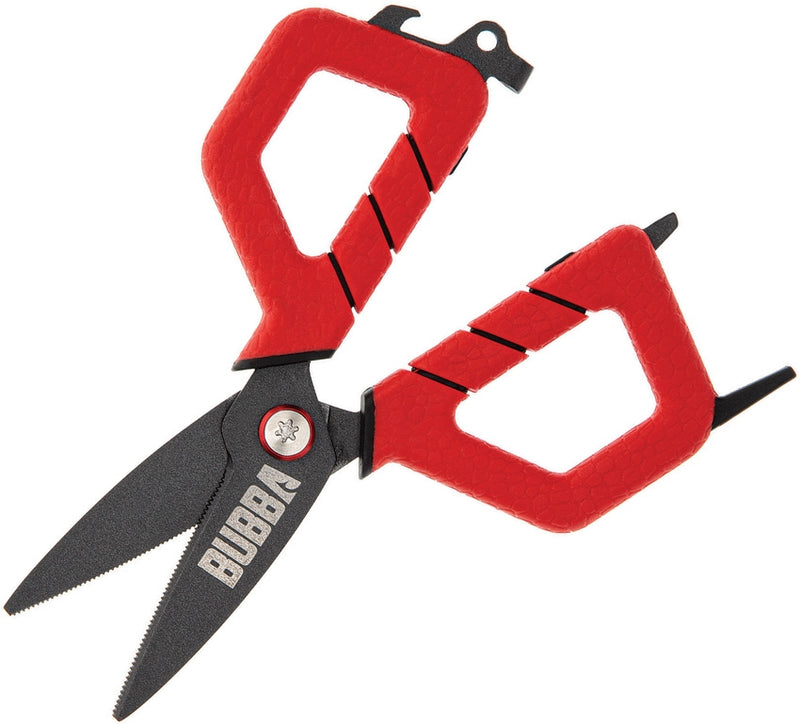 Bubba Blade Small Fishing Shears Stainless Micro-Serrated Blades Red Polymer Handles 1099913 -Bubba Blade - Survivor Hand Precision Knives & Outdoor Gear Store