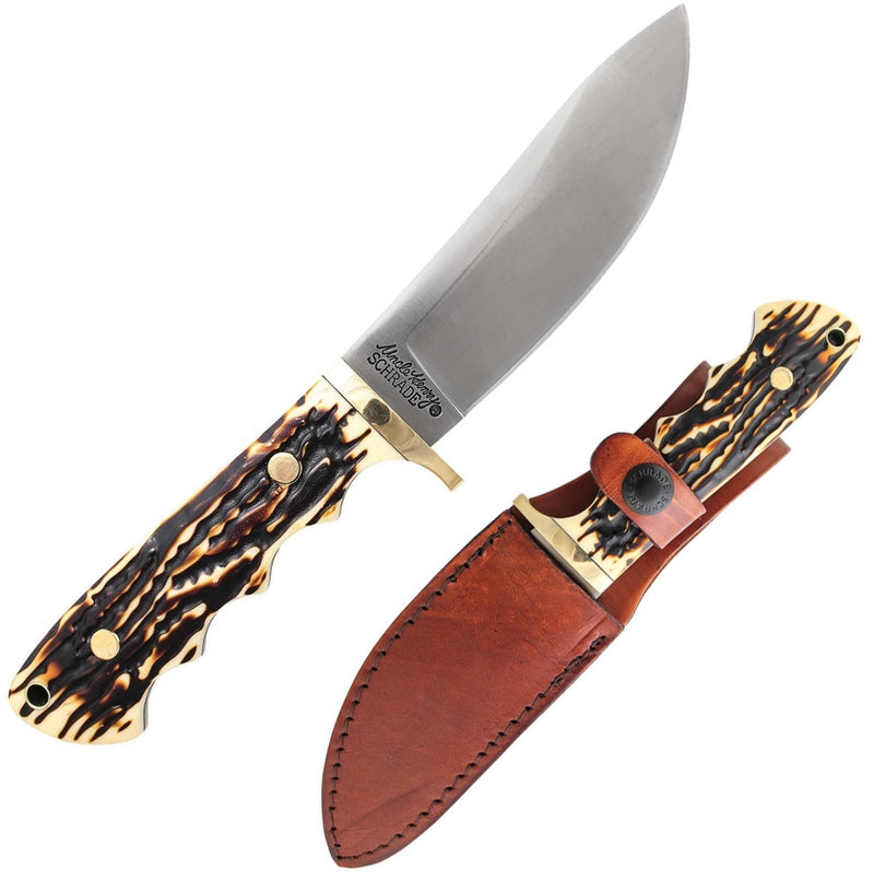 Schrade Uncle Henry Fixed Knife 3.88" 7Cr17MoV Steel Blade Staglon Handle H1116408 -Schrade - Survivor Hand Precision Knives & Outdoor Gear Store