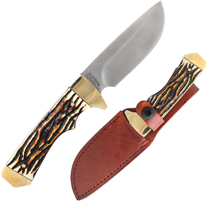 Schrade Uncle Henry Fixed Knife 3.88" 7Cr17MoV Steel Blade Staglon Handle H1116404 -Schrade - Survivor Hand Precision Knives & Outdoor Gear Store