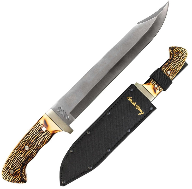 Schrade Uncle Henry Bowie Fixed Knife 10" 7Cr17MoV Steel Blade Delrin Stag Handle H1116424 -Schrade - Survivor Hand Precision Knives & Outdoor Gear Store