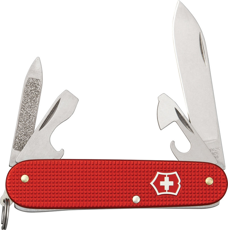 Victorinox Cadet Pocket Knife Stainless Steel Blades Red Aluminum Handle 0260120RX1 -Victorinox - Survivor Hand Precision Knives & Outdoor Gear Store