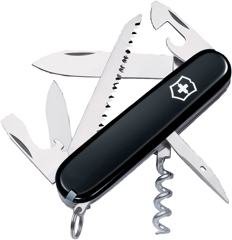Victorinox Camper Pocket Knife Stainless Steel Blades Black ABS Handle 136133RX1 -Victorinox - Survivor Hand Precision Knives & Outdoor Gear Store