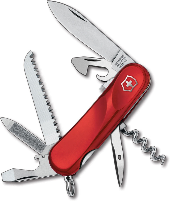 Victorinox Swiss Army Evolution S13 Pocket Knife Stainless Implements With Screwdriver Red Handle 23813SEX4 -Victorinox - Survivor Hand Precision Knives & Outdoor Gear Store